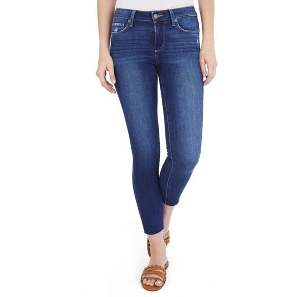 Paige Denim - Paige Kylie Crop Raw Edge Skinny Jeans 27 Stretch